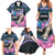 Personalised Kenya Lilac Breasted Roller Family Matching Summer Maxi Dress and Hawaiian Shirt Mix Maasai Shield With Orchid Flower - Wonder Print Shop