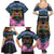 Personalised Kenya Lilac Breasted Roller Family Matching Summer Maxi Dress and Hawaiian Shirt Mix Maasai Shield With Orchid Flower - Wonder Print Shop