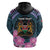 Personalised Kenya Lilac Breasted Roller Hoodie Mix Maasai Shield With Orchid Flower - Wonder Print Shop