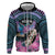 Personalised Kenya Lilac Breasted Roller Hoodie Mix Maasai Shield With Orchid Flower - Wonder Print Shop