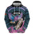 Personalised Kenya Lilac Breasted Roller Hoodie Mix Maasai Shield With Orchid Flower - Wonder Print Shop