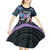 Personalised Kenya Lilac Breasted Roller Kid Short Sleeve Dress Mix Maasai Shield With Orchid Flower - Wonder Print Shop