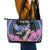 Personalised Kenya Lilac Breasted Roller Leather Tote Bag Mix Maasai Shield With Orchid Flower - Wonder Print Shop