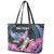 Personalised Kenya Lilac Breasted Roller Leather Tote Bag Mix Maasai Shield With Orchid Flower - Wonder Print Shop