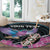 Personalised Kenya Lilac Breasted Roller Round Carpet Mix Maasai Shield With Orchid Flower