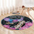 Personalised Kenya Lilac Breasted Roller Round Carpet Mix Maasai Shield With Orchid Flower