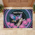 Personalised Kenya Lilac Breasted Roller Rubber Doormat Mix Maasai Shield With Orchid Flower - Wonder Print Shop