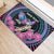 Personalised Kenya Lilac Breasted Roller Rubber Doormat Mix Maasai Shield With Orchid Flower - Wonder Print Shop