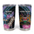 Personalised Kenya Lilac Breasted Roller Tumbler Cup Mix Maasai Shield With Orchid Flower - Wonder Print Shop