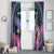 Personalised Kenya Lilac Breasted Roller Window Curtain Mix Maasai Shield With Orchid Flower - Wonder Print Shop