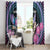 Personalised Kenya Lilac Breasted Roller Window Curtain Mix Maasai Shield With Orchid Flower - Wonder Print Shop