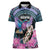 Personalised Kenya Lilac Breasted Roller Women Polo Shirt Mix Maasai Shield With Orchid Flower - Wonder Print Shop