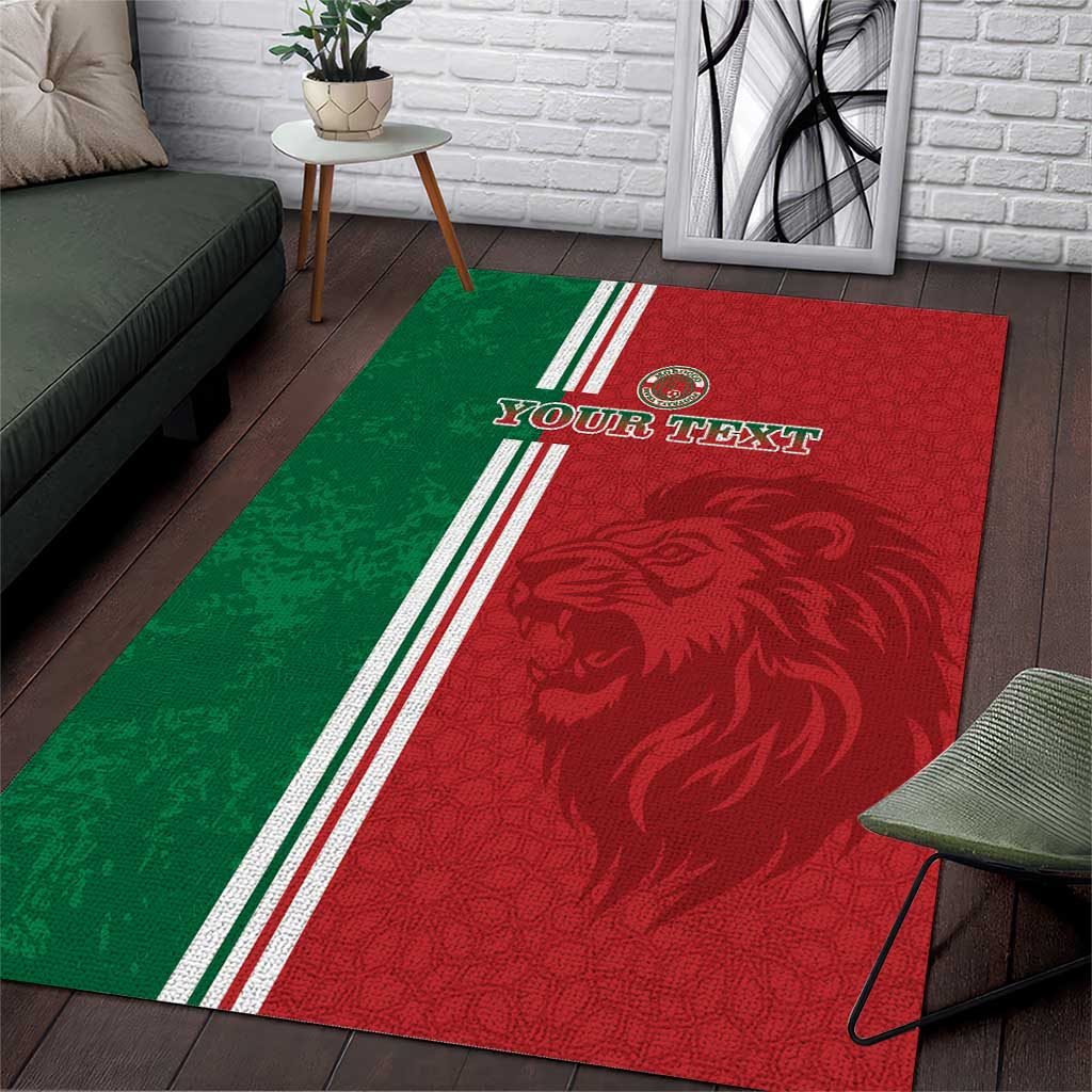 Custom Morocco Football Area Rug Go Atlas Lions