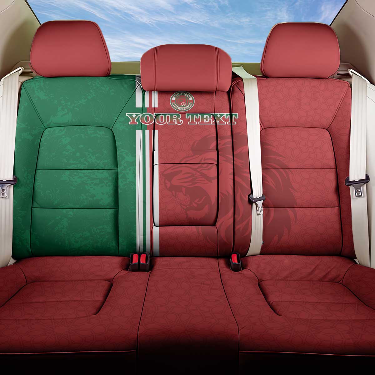 Custom Morocco Football Back Car Seat Cover Go Atlas Lions