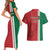 Custom Morocco Football Couples Matching Short Sleeve Bodycon Dress and Hawaiian Shirt Go Atlas Lions - Wonder Print Shop