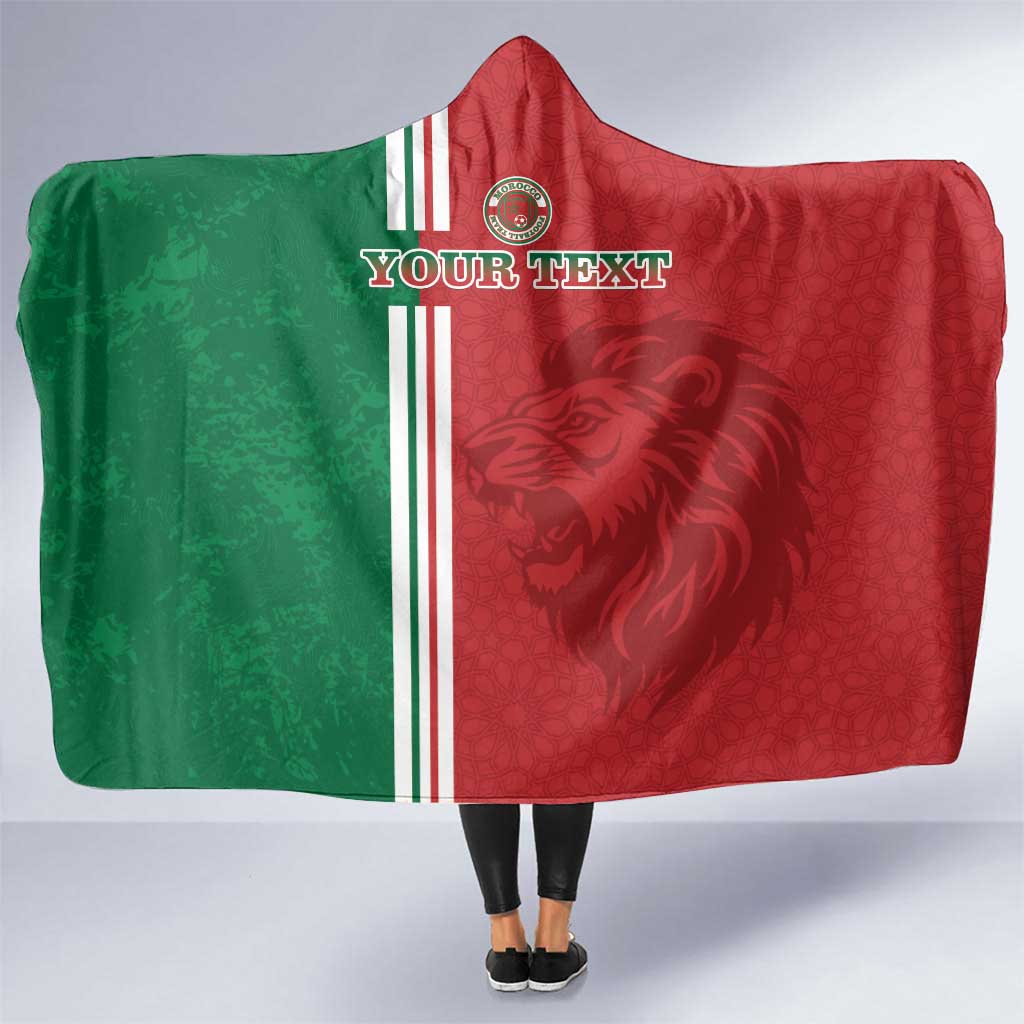 Custom Morocco Football Hooded Blanket Go Atlas Lions