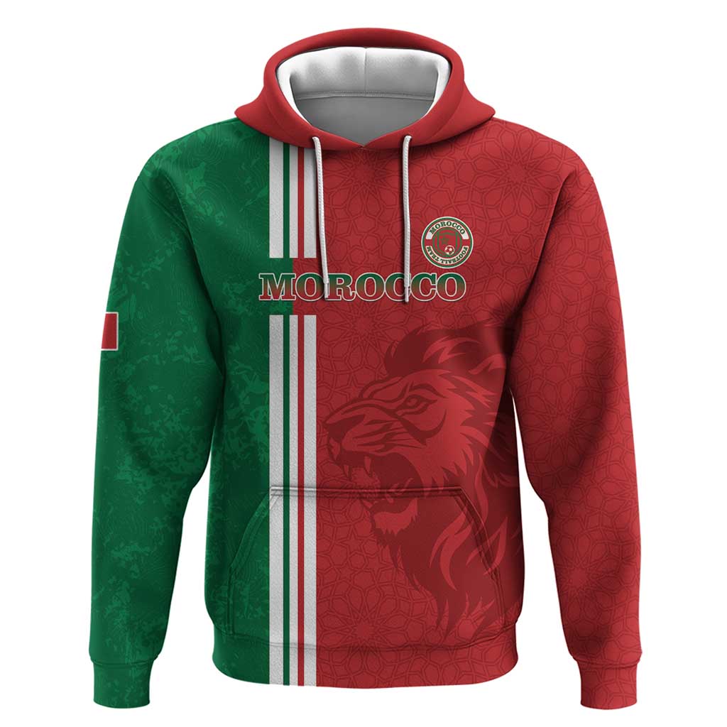 Custom Morocco Football Hoodie Go Atlas Lions - Wonder Print Shop