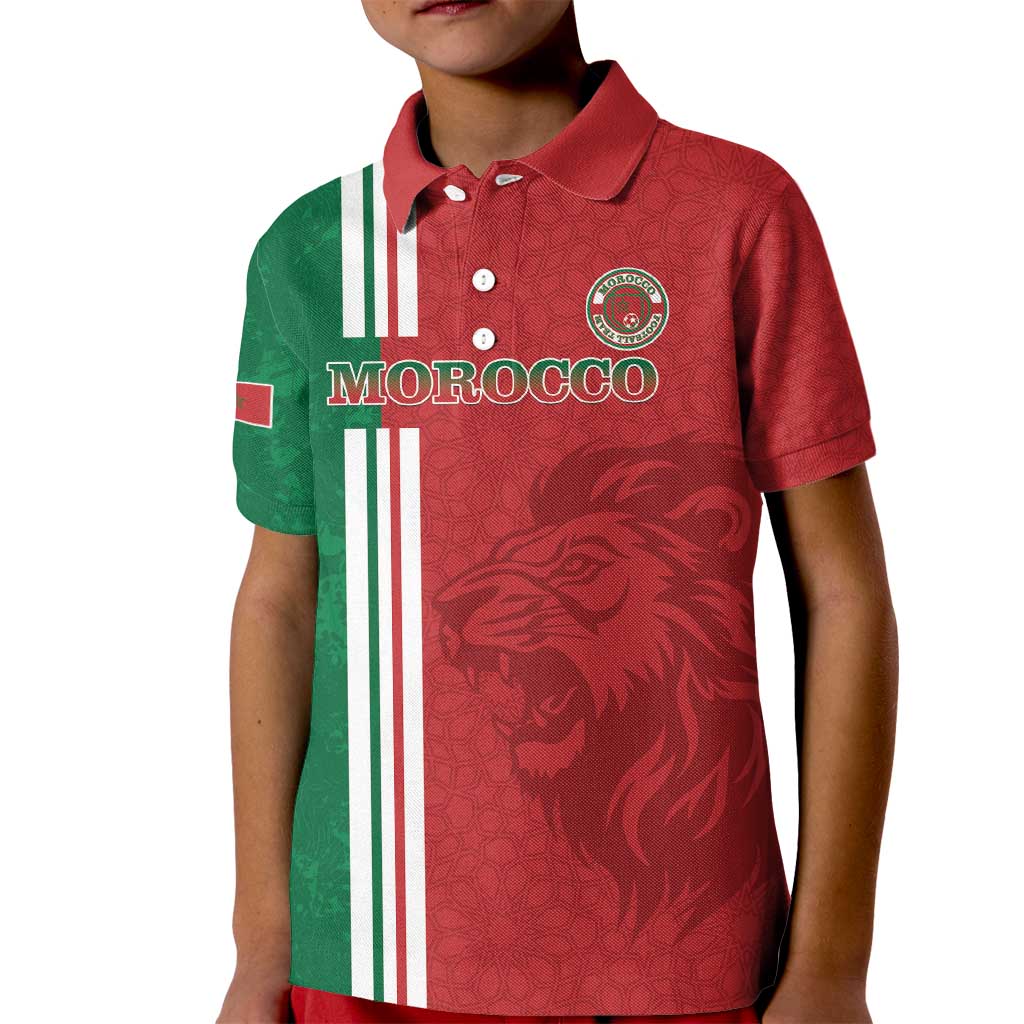 Custom Morocco Football Kid Polo Shirt Go Atlas Lions