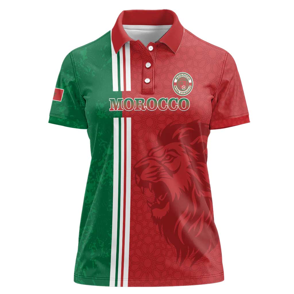 Custom Morocco Football Women Polo Shirt Go Atlas Lions