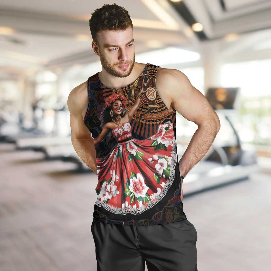 Sega Traditional Dance Men Tank Top Paisley Mix African Pattern