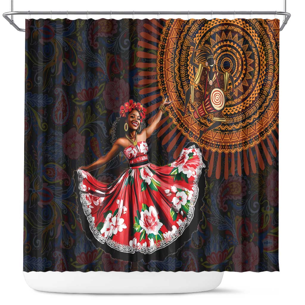 Sega Traditional Dance Shower Curtain Paisley Mix African Pattern - Wonder Print Shop