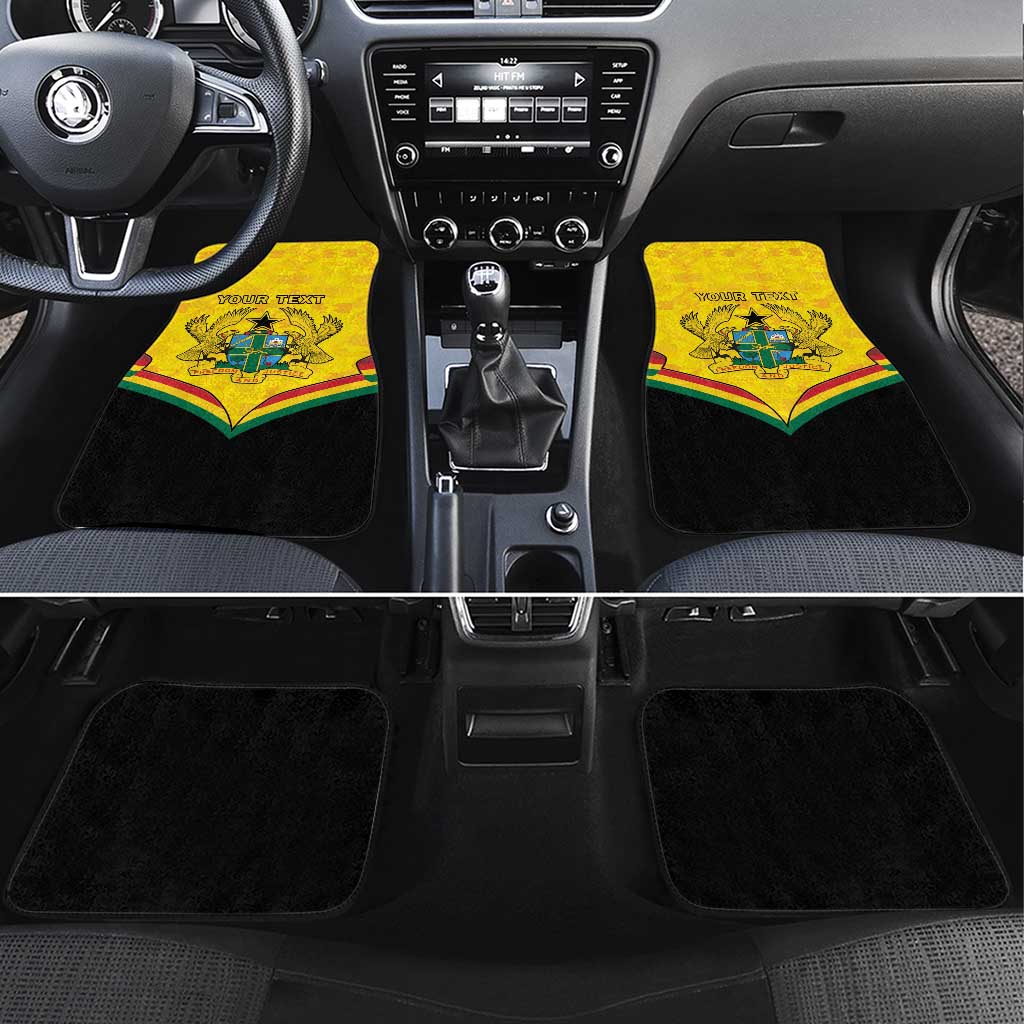 Ghana Independence Day Car Mats Coat Of Arms With Kente Pattern