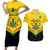 Personalised Ghana Independence Day Couples Matching Short Sleeve Bodycon Dress and Hawaiian Shirt Coat Of Arms With Kente Pattern