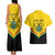 Personalised Ghana Independence Day Couples Matching Tank Maxi Dress and Hawaiian Shirt Coat Of Arms With Kente Pattern