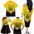 Personalised Ghana Independence Day Family Matching Off The Shoulder Long Sleeve Dress and Hawaiian Shirt Coat Of Arms With Kente Pattern