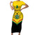 Personalised Ghana Independence Day Family Matching Short Sleeve Bodycon Dress and Hawaiian Shirt Coat Of Arms With Kente Pattern