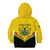 Personalised Ghana Independence Day Kid Hoodie Coat Of Arms With Kente Pattern