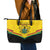 Ghana Independence Day Leather Tote Bag Coat Of Arms With Kente Pattern