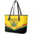 Ghana Independence Day Leather Tote Bag Coat Of Arms With Kente Pattern