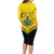 Personalised Ghana Independence Day Long Sleeve Bodycon Dress Coat Of Arms With Kente Pattern