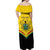 Personalised Ghana Independence Day Off Shoulder Maxi Dress Coat Of Arms With Kente Pattern