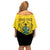 Personalised Ghana Independence Day Off Shoulder Short Dress Coat Of Arms With Kente Pattern