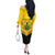 Personalised Ghana Independence Day Off The Shoulder Long Sleeve Dress Coat Of Arms With Kente Pattern