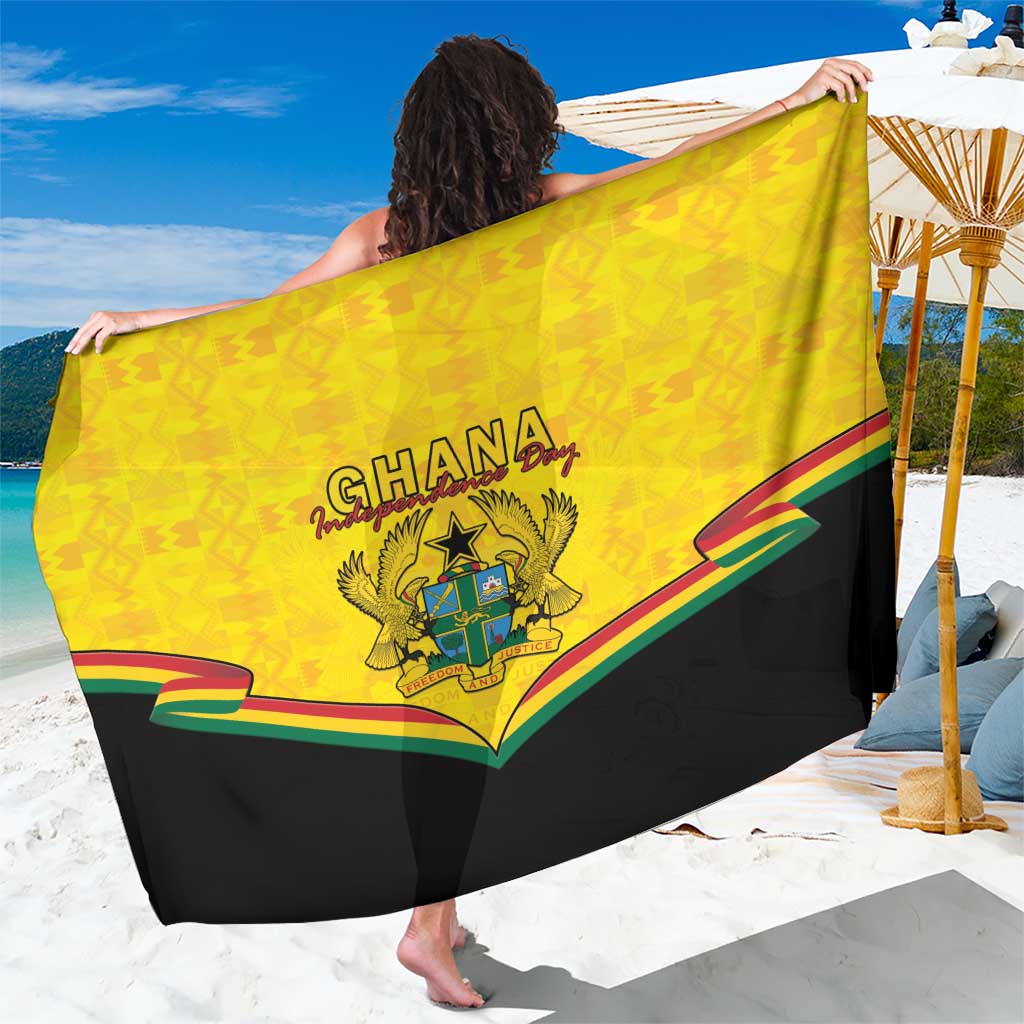 Ghana Independence Day Sarong Coat Of Arms With Kente Pattern