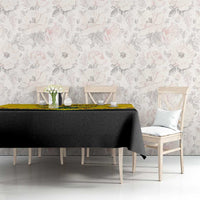 Ghana independence tablecloth with black center and yellow border featuring a Coat of Arms