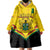 Personalised Ghana Independence Day Wearable Blanket Hoodie Coat Of Arms With Kente Pattern