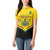 Personalised Ghana Independence Day Women Polo Shirt Coat Of Arms With Kente Pattern - Wonder Print Shop