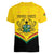 Personalised Ghana Independence Day Women V-Neck T-Shirt Coat Of Arms With Kente Pattern - Wonder Print Shop