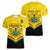 Personalised Ghana Independence Day Women V-Neck T-Shirt Coat Of Arms With Kente Pattern - Wonder Print Shop