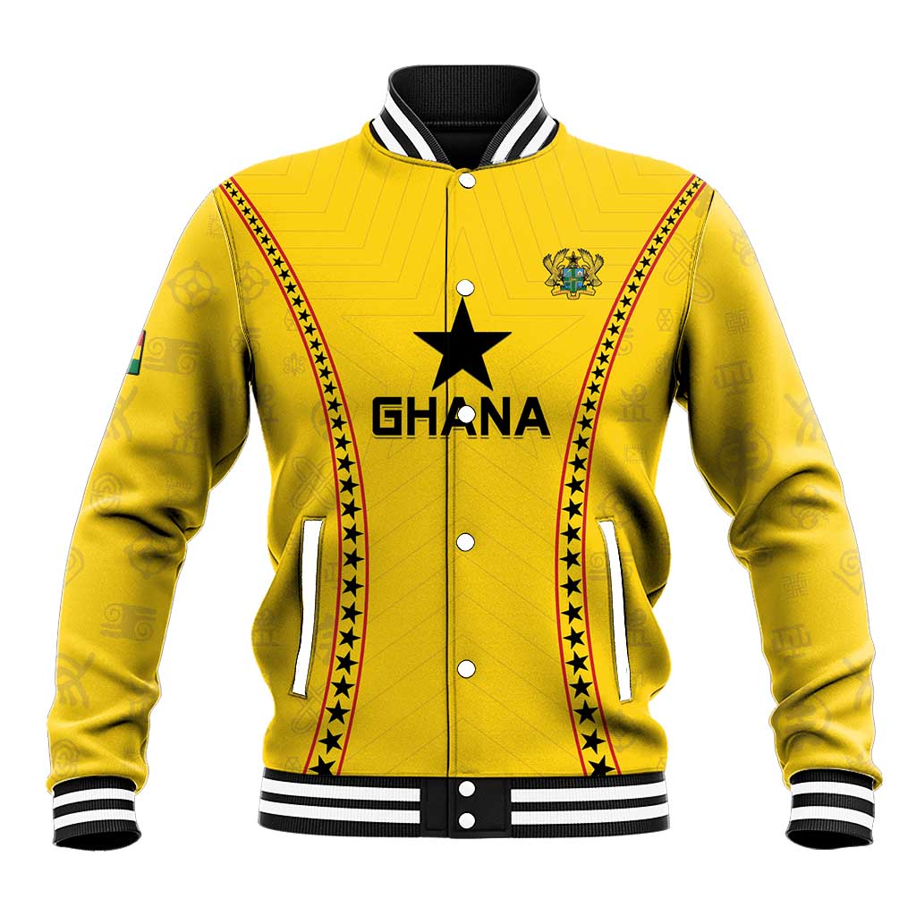 Custom Ghana Football Baseball Jacket Go Black Stars