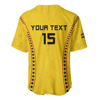 Yellow Ghana football baseball jersey back with YOUR TEXT and number 15