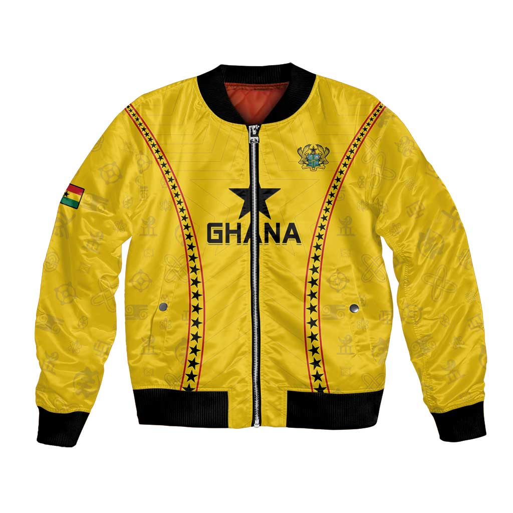 Custom Ghana Football Bomber Jacket Go Black Stars