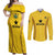 Custom Ghana Football Couples Matching Off Shoulder Maxi Dress and Long Sleeve Button Shirt Go Black Stars