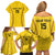 Custom Ghana Football Family Matching Off Shoulder Short Dress and Hawaiian Shirt Go Black Stars