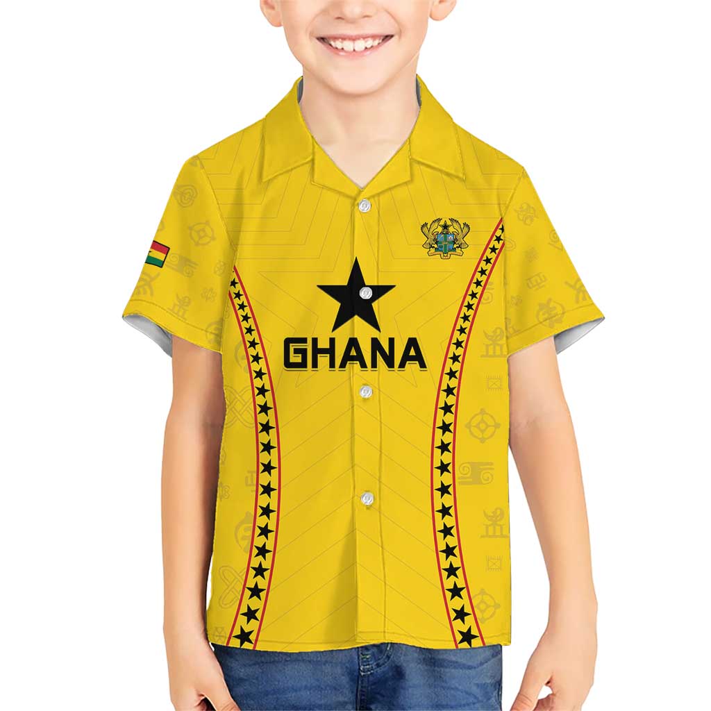 Custom Ghana Football Kid Hawaiian Shirt Go Black Stars