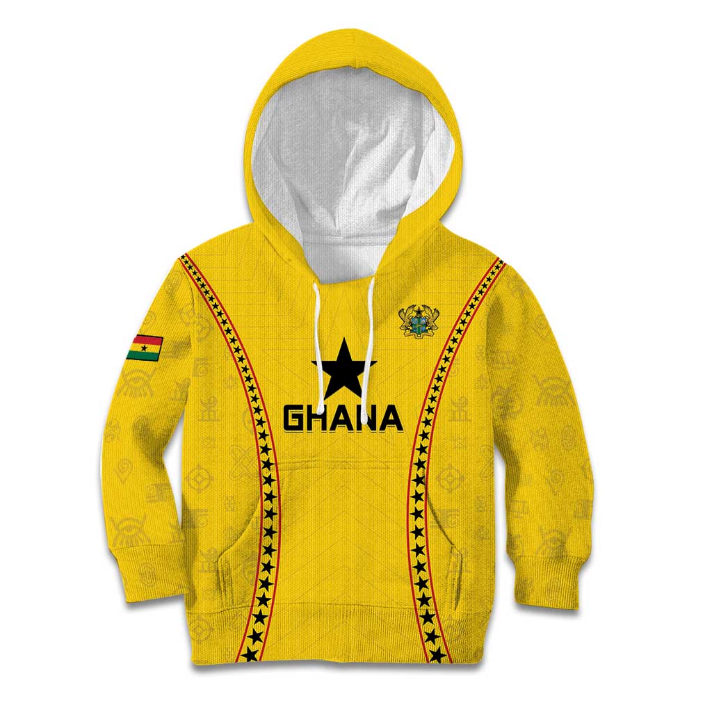 Custom Ghana Football Kid Hoodie Go Black Stars